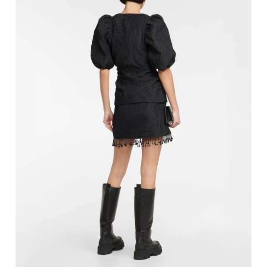 unnamed-file-143.jpg Ganni Jacquard-knit V-neck Blouse -Ganni Shop unnamed file 143