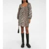 Ganni Jacquard Leopard-print Minidress
