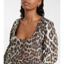 Ganni Jacquard Leopard-print Minidress -Ganni Shop unnamed file 185