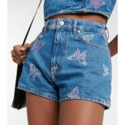 Ganni Embroidered Denim Shorts -Ganni Shop unnamed file 192