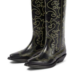 Ganni Embroidered Leather Cowboy Boots -Ganni Shop unnamed file 221