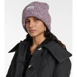 Ganni Ribbed-knit Wool-blend Beanie