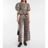 Ganni Leopard-print Wide-leg Jeans