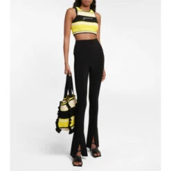 Ganni Striped Crochet Crop Top