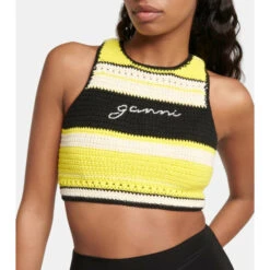 Ganni Striped Crochet Crop Top -Ganni Shop unnamed file 323
