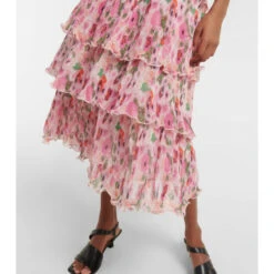 Ganni Floral Tiered Georgette Midi Dress 3 Ganni Floral Tiered Georgette Midi Dress -Ganni Shop unnamed file 351