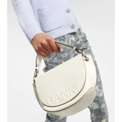 Ganni Banner Saddle Leather Crossbody Bag