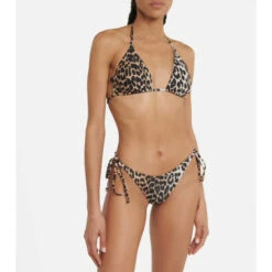 Ganni Leopard-print Bikini Top