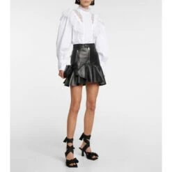 Ganni Bow-trimmed Lace-up Sandals