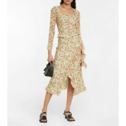 Ganni Floral-print Mesh Top