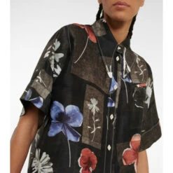 Ganni Floral-printed Linen And Silk Shirt -Ganni Shop unnamed file 595