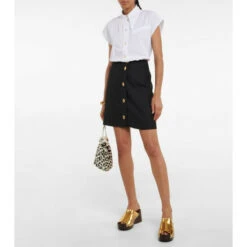 Ganni Lace-trimmed Cotton Poplin Top