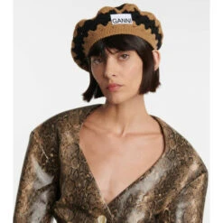 Ganni Crocheted Wool-blend Beret