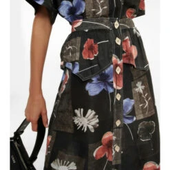 Ganni Floral Silk And Linen Midi Skirt -Ganni Shop unnamed file 673