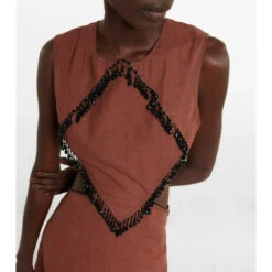 Ganni Embellished Hemp Midi Dress -Ganni Shop unnamed file 712