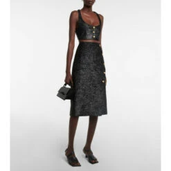 Ganni Sparkle Wrap Midi Skirt