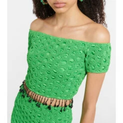 Ganni Smocked Off-shoulder Satin Top -Ganni Shop unnamed file 86