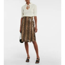 Ganni Pointelle Knit Wool-blend Top