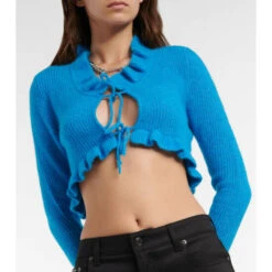 Ganni Wool-blend Ruffle-trimmed Cardigan -Ganni Shop unnamed file 912