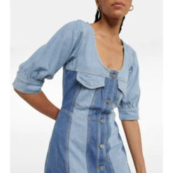 Ganni Paneled Scoop-neck Midi Dress -Ganni Shop unnamed file 953