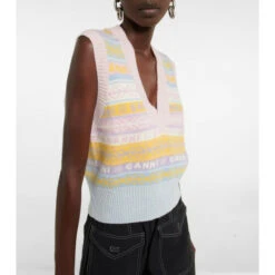 Ganni Logo Intarsia Sweater Vest -Ganni Shop unnamed file 983