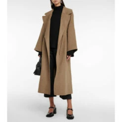 Ganni Wool-blend Wrap Coat
